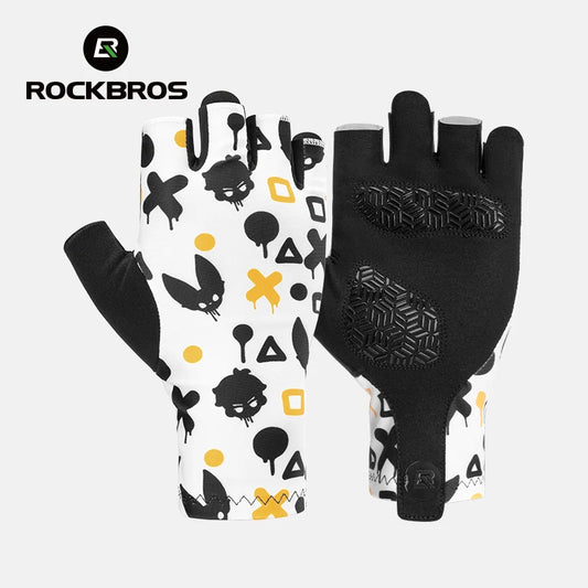 Rockbros Bicycle Half Finger Gloves Summer Breathable MTB Road Cycling