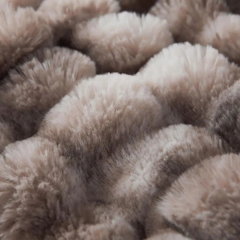 Throw Blanket or Couch, Cozy Spot and Plush Rabbit, Bubble Blanket or Sofa Bedroom Living Room, 50x60 Inches Tie Dye Brown
