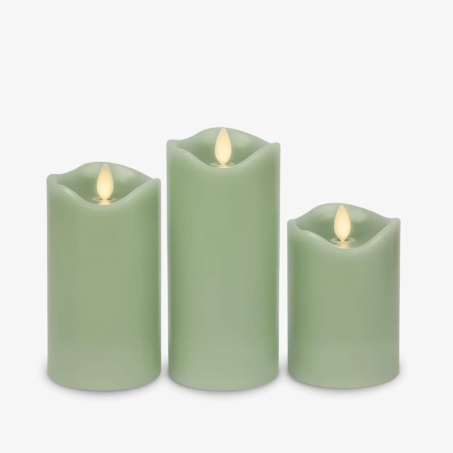 Set Of 3 Flameless LED Candles With Flickering Flame Wax