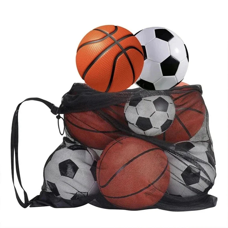 Soccer Ball Mesh Bag Backpack Extra Large Football Storage Bag With Drawstring Zipper Pocket For Holding Basketball Sports Bag