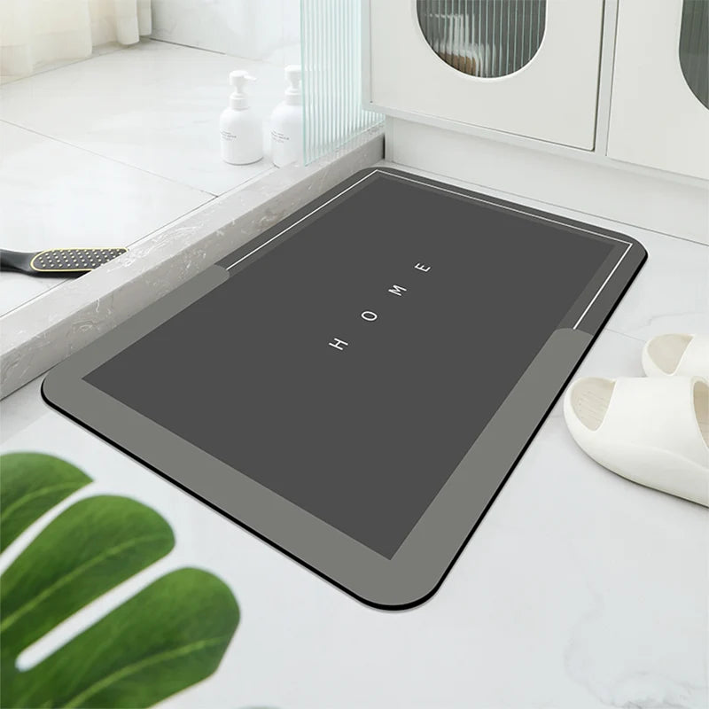 NONECN Rubber Bath Floor Mat Anti Slip Geometric Diatomaceous Earth