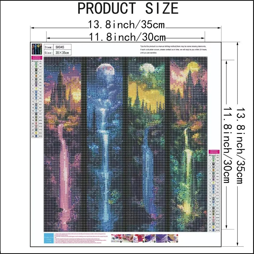 Moon Castle Waterfall Diamond Painting Kit, 5D Full Drill Art for Adults, DIY Home Decor 13.8x13.8in