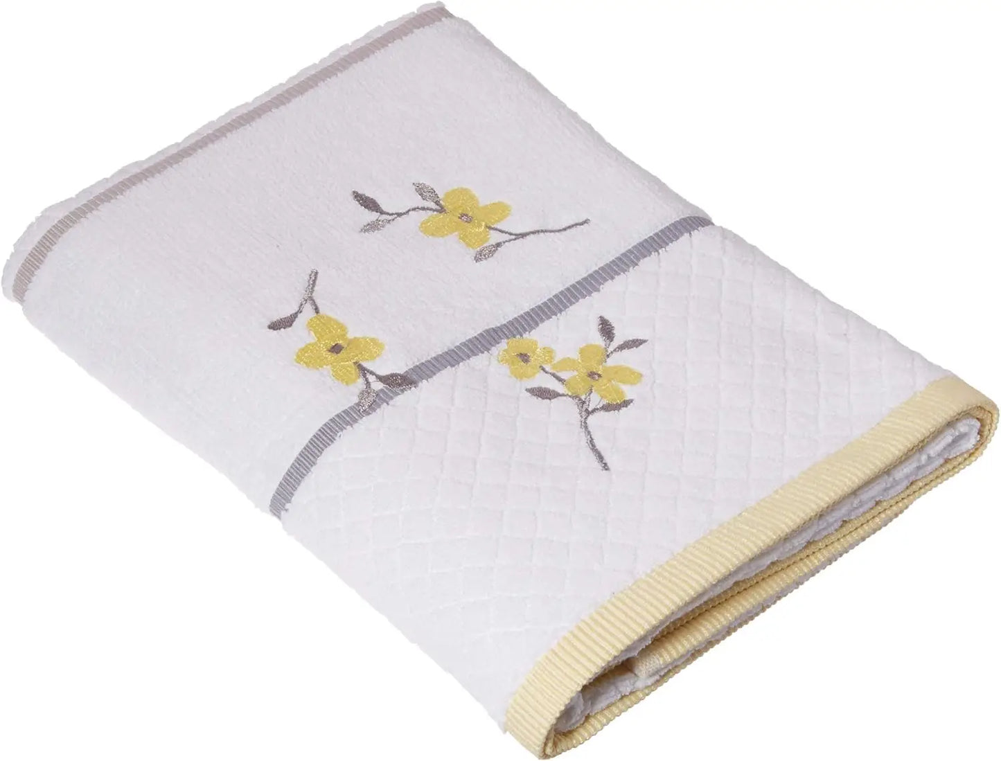 Spring Garden 100 Percent Cotton Bath Towel Floral Embroidered