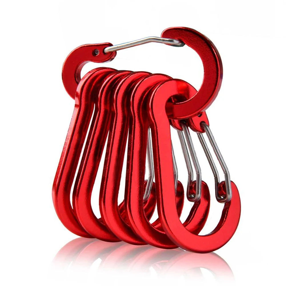 6 Pack Outdoor Carabiner Keychain Clips For Hiking And Backpacking