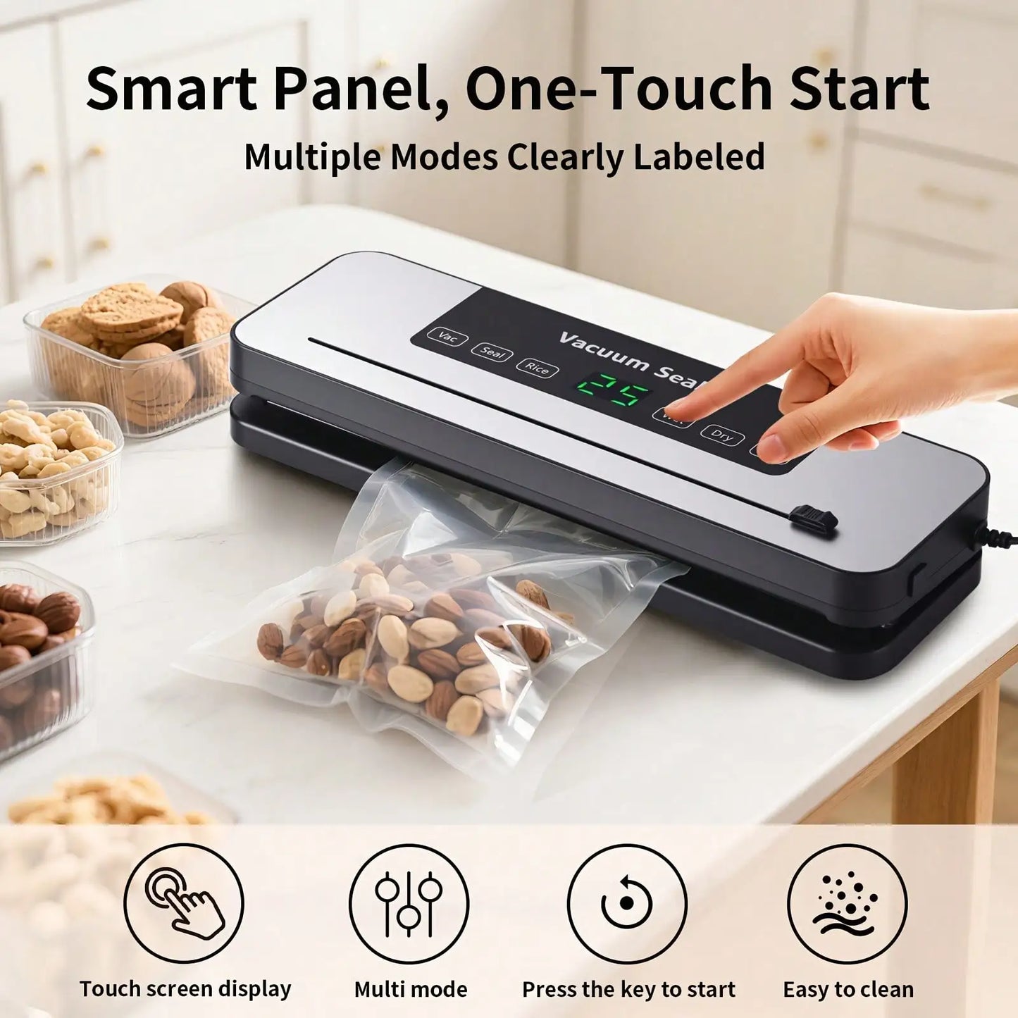 AEHOME Food Vacuum Sealer Machine With Dry And Moist Modes