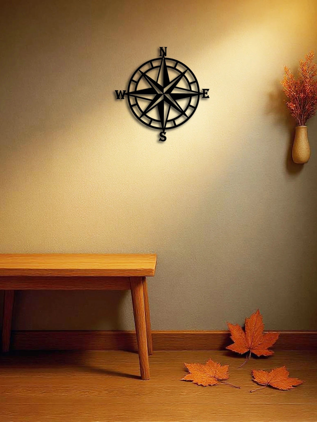 Nautical Compass Metal Wall Art Ocean Theme Decor For Sailors
