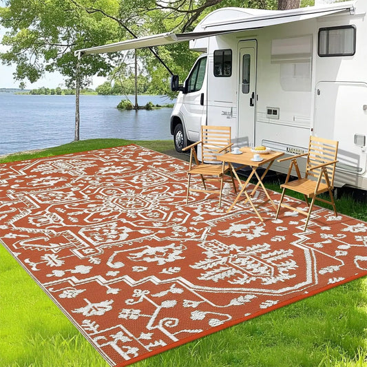 TWISTER.CK Waterproof Outdoor Area Rug Stain Resistant Patio Mat