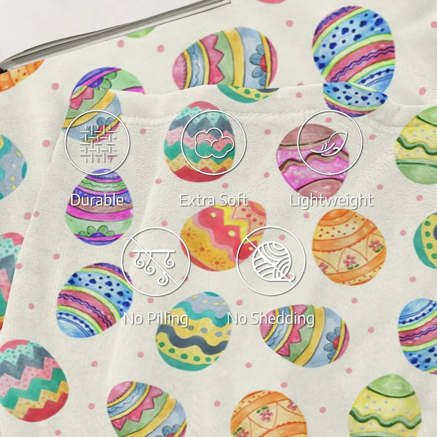 Easter Egg Throw Blanket Fleece Lightweight For Couch