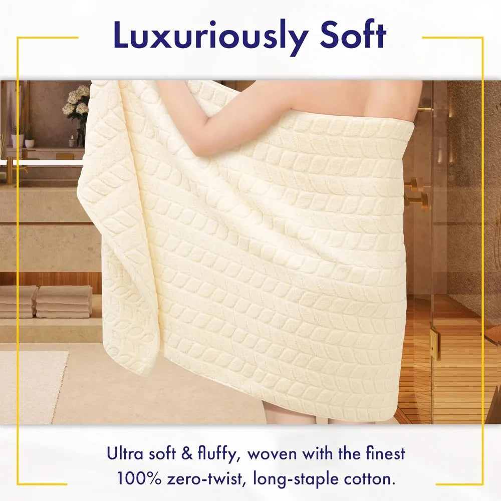 Bamboo Bath Towels Set 6 Piece Absorbent Quick Dry Premium