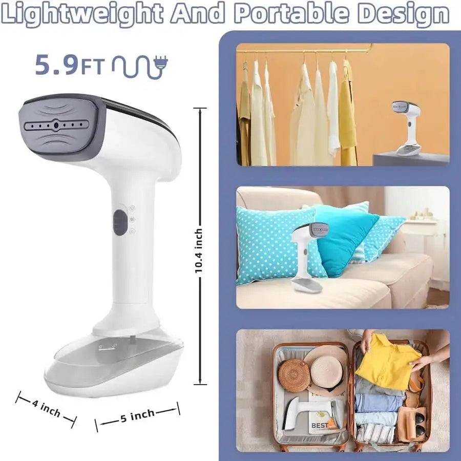 Handheld Clothes Steamer, 1200W Portable Steam Iron For Travel And Home Use, 2 In 1 Fabric Wrinkle Remover 30S Fast Heat Up For