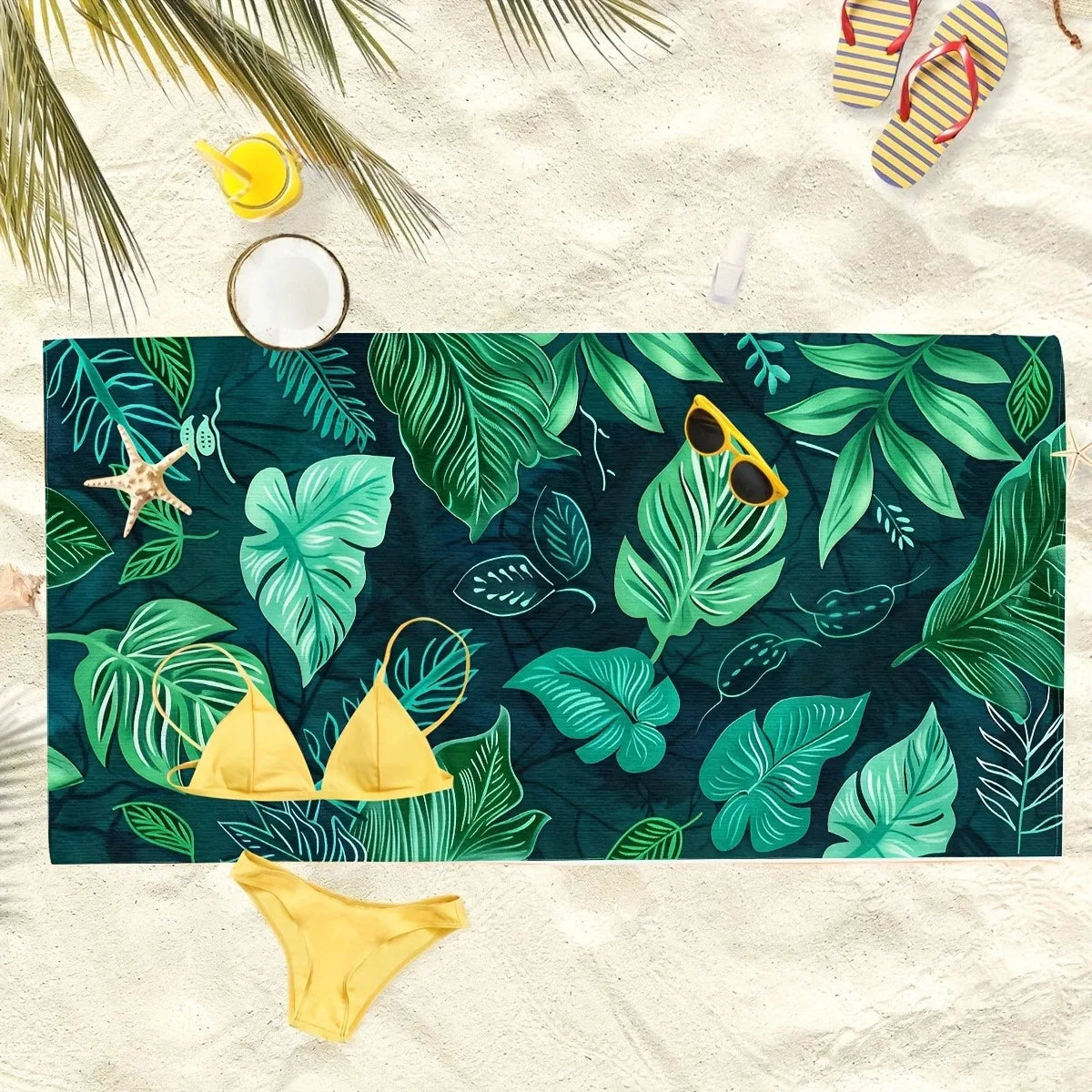 Island Vibes Tropical Leaf Beach Towel For Ultimate Relaxation