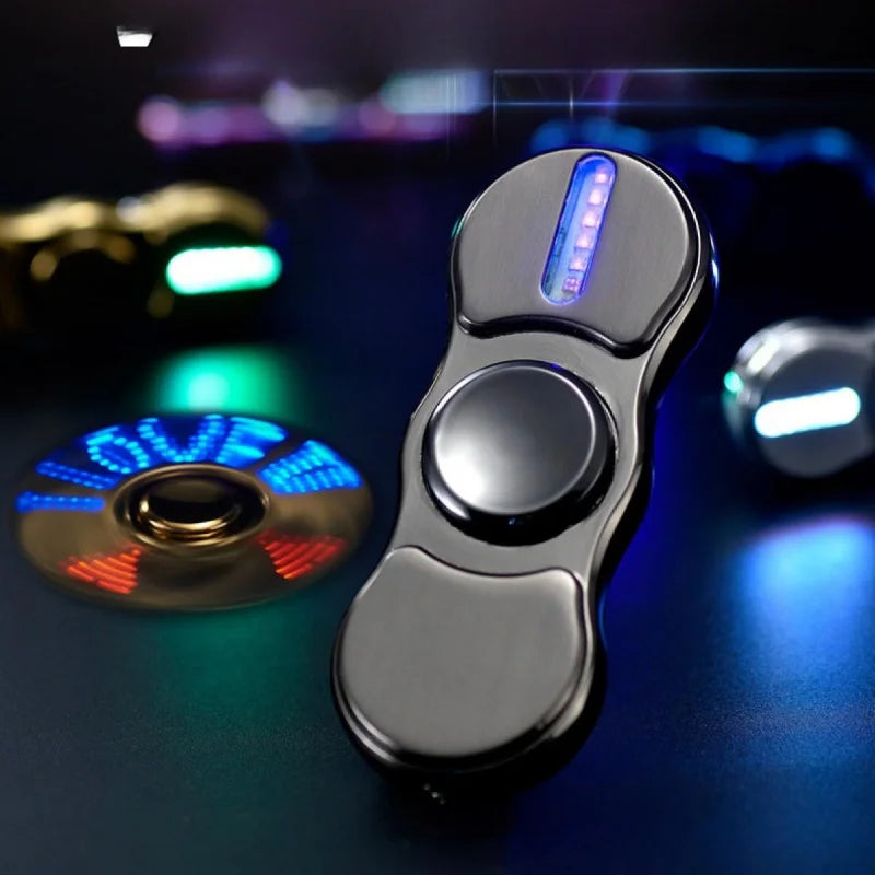Rotatable Rechargeable Electronic Lighter Finger Spinner For Smokers