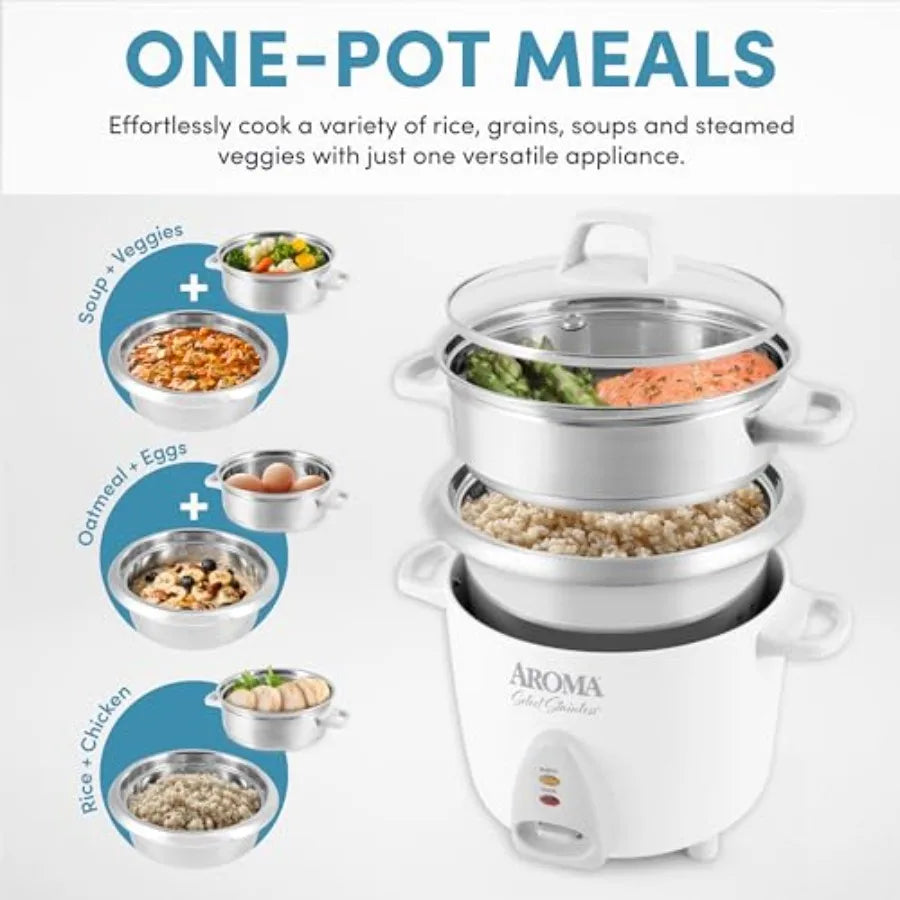 OLOEY Rice Cooker Stainless Steel Food Steamer OneTouch Keep Warm