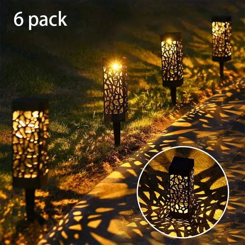 KEWEN 6PCS Solar Powered LED Garden Stake Lights Waterproof