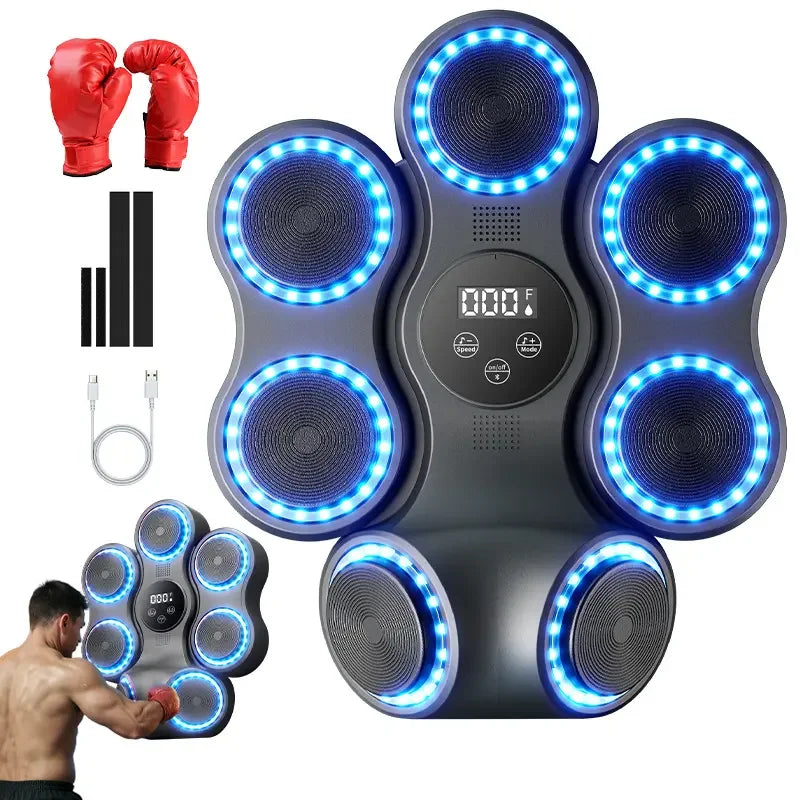 2026 2025 New Model Smart Blue Tooth Music Wall Mounted Boxing Target Music Boxing Machine With Boxing Glovespromote Sales