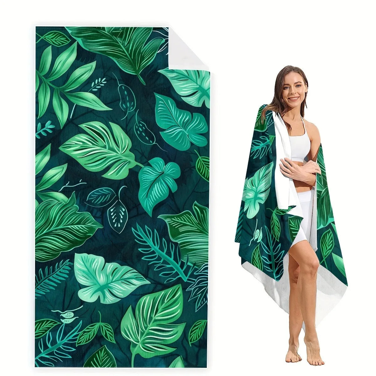 Island Vibes Tropical Leaf Beach Towel For Ultimate Relaxation