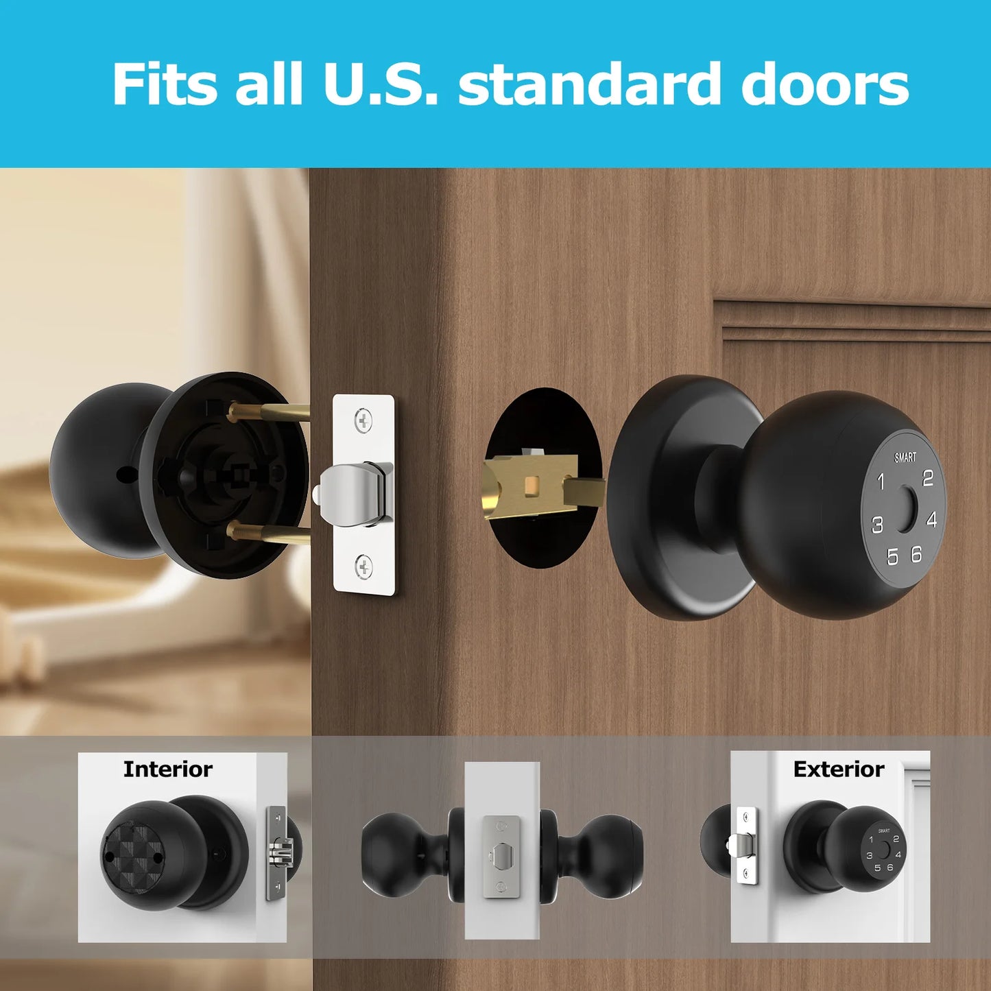 Viladepot Ball Shaped Smart Lock With Biometric Fingerprint App Control