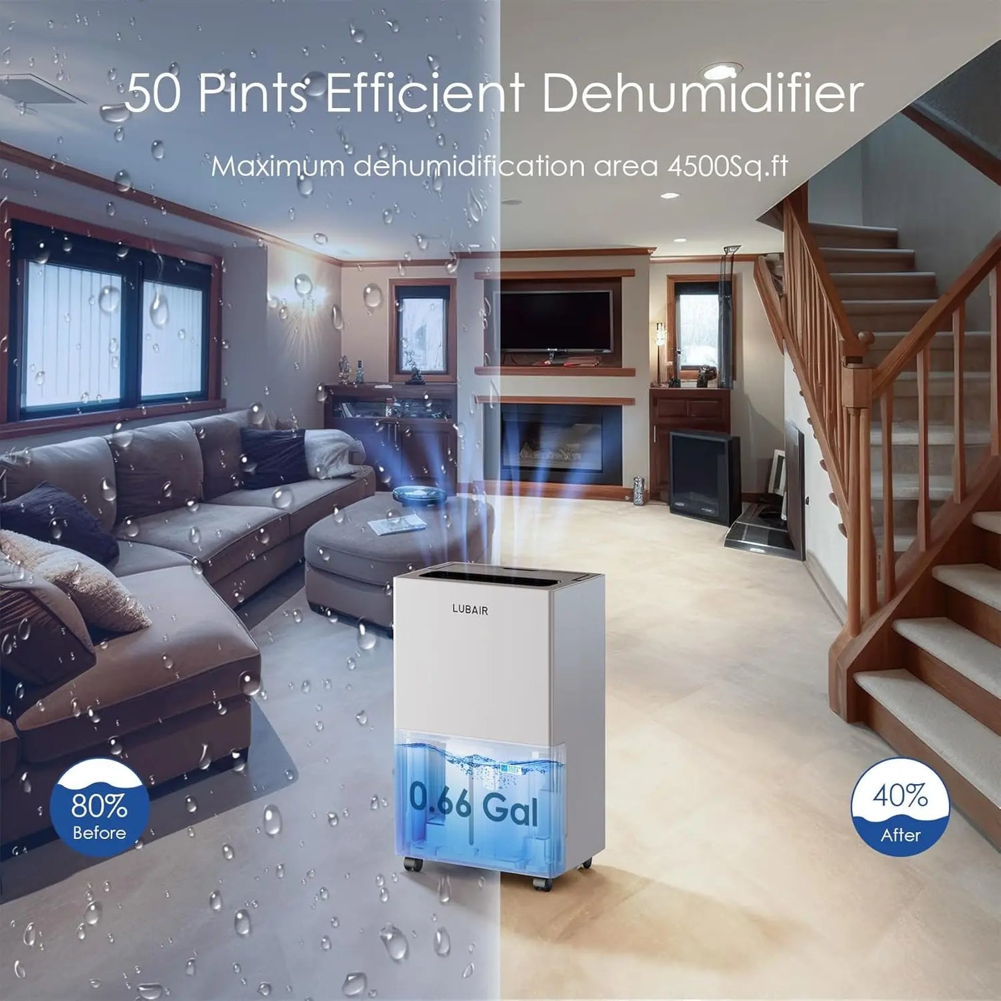 Energy Star Dehumidifier For Living Room Basement With Drain Hose