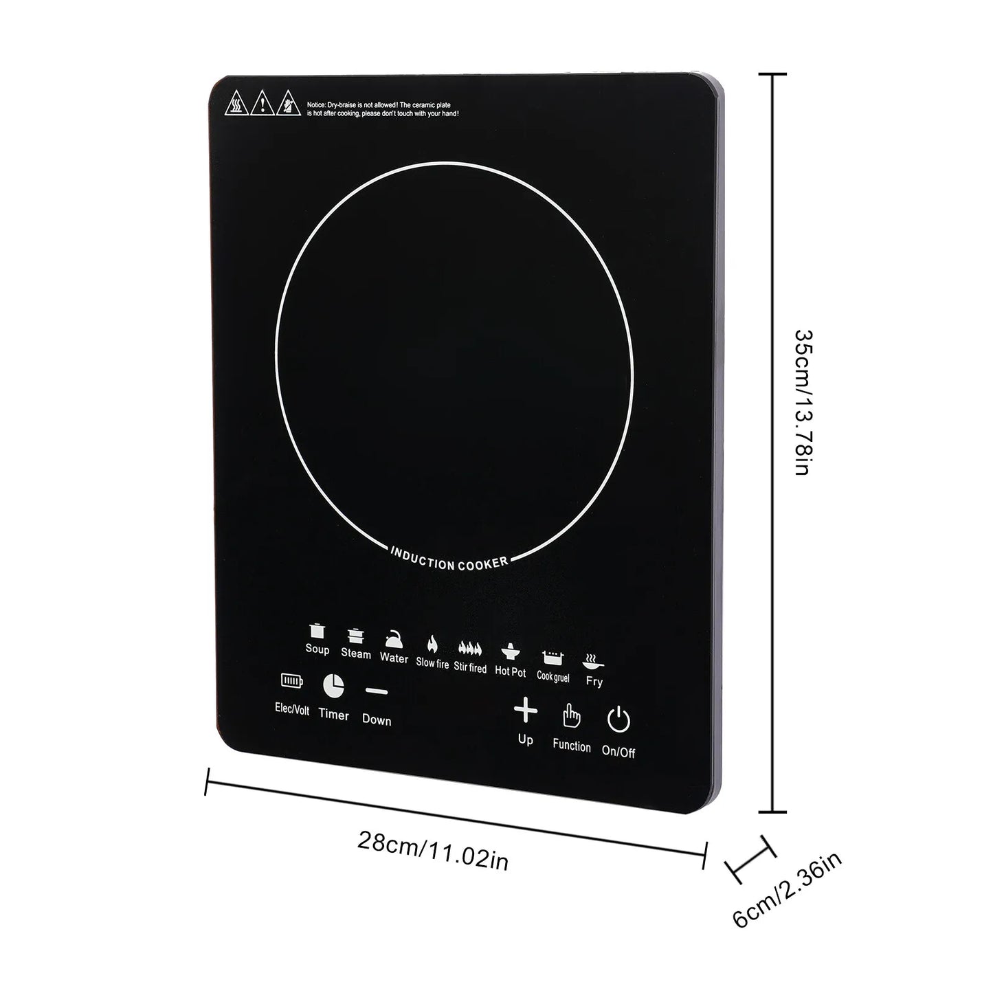 Induction Cooktop 110V 750W Eight Power Levels 180min Timer