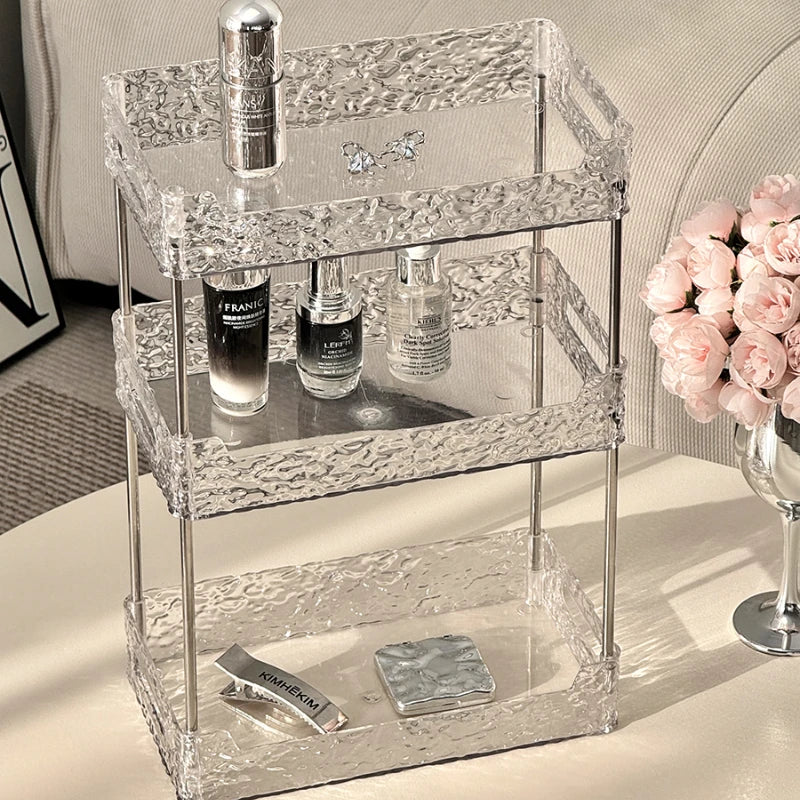 Transparent Acrylic Shower Organizer Three-Tier Shelves