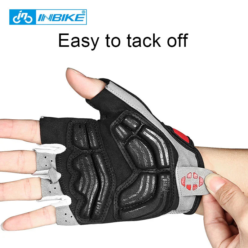 INBIKE Mens Summer Cycling Gloves Half Finger Road Shockproof Breathable