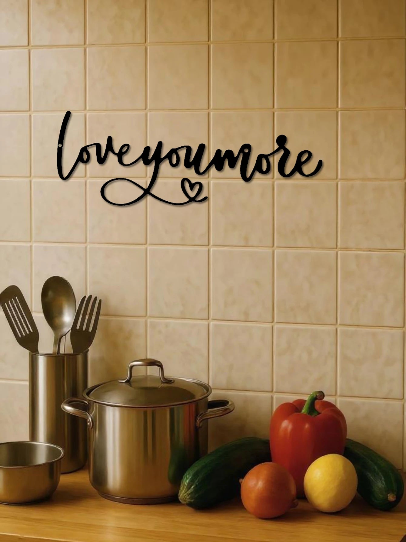 Love You More Metal Wall Art Romantic Handmade Iron Wedding Decor