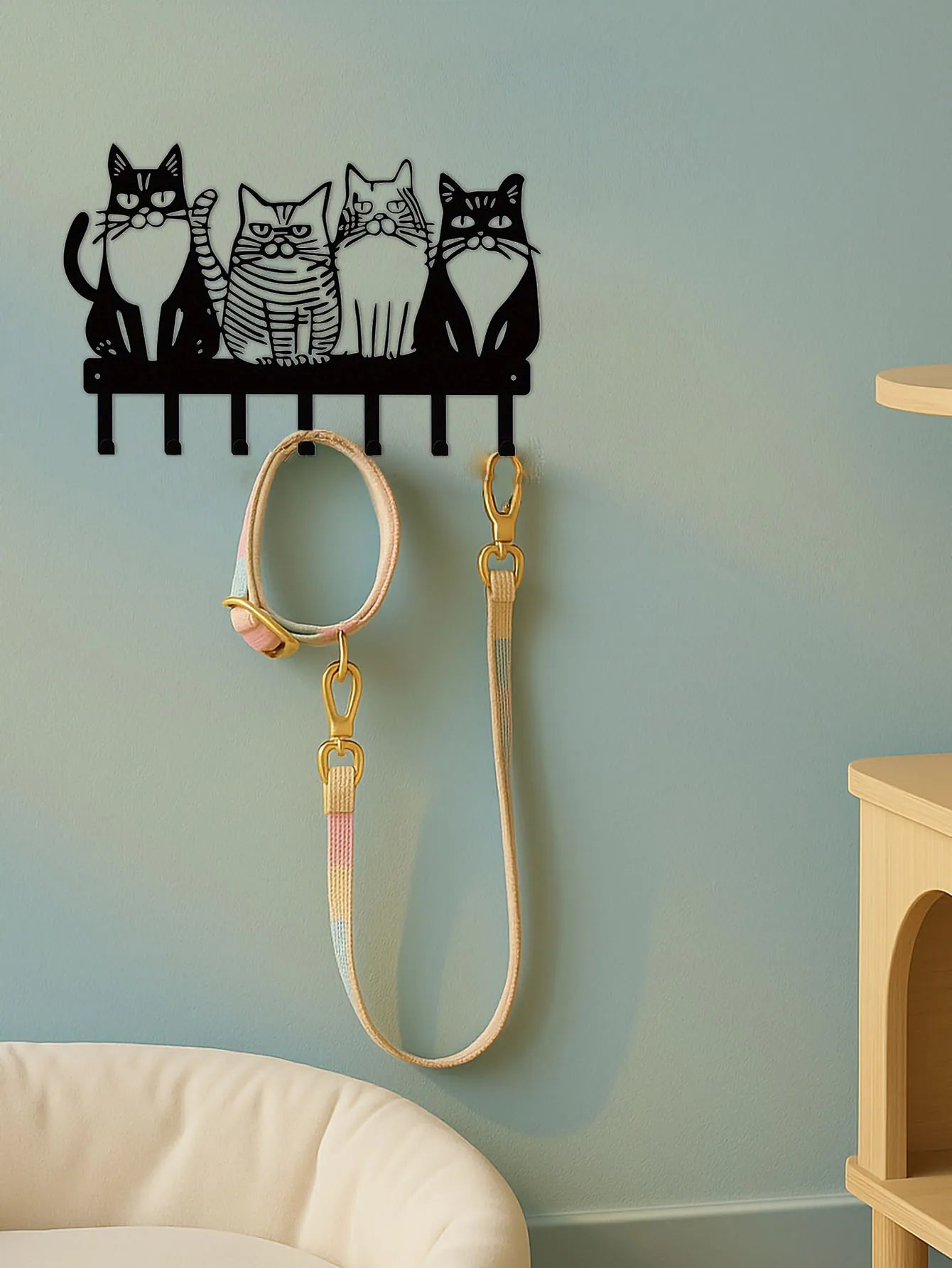 Cat Wall Hook Cute Kitty Decor Strong Metal Wall Hook