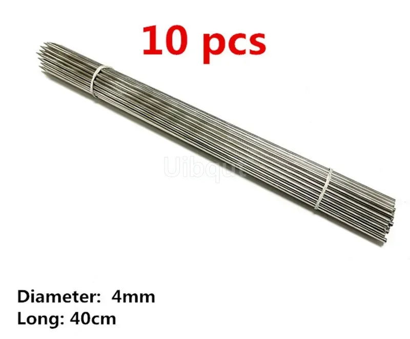 Uibqut Stainless Steel Skewers Set 10 Pack For Barbecue Grilling