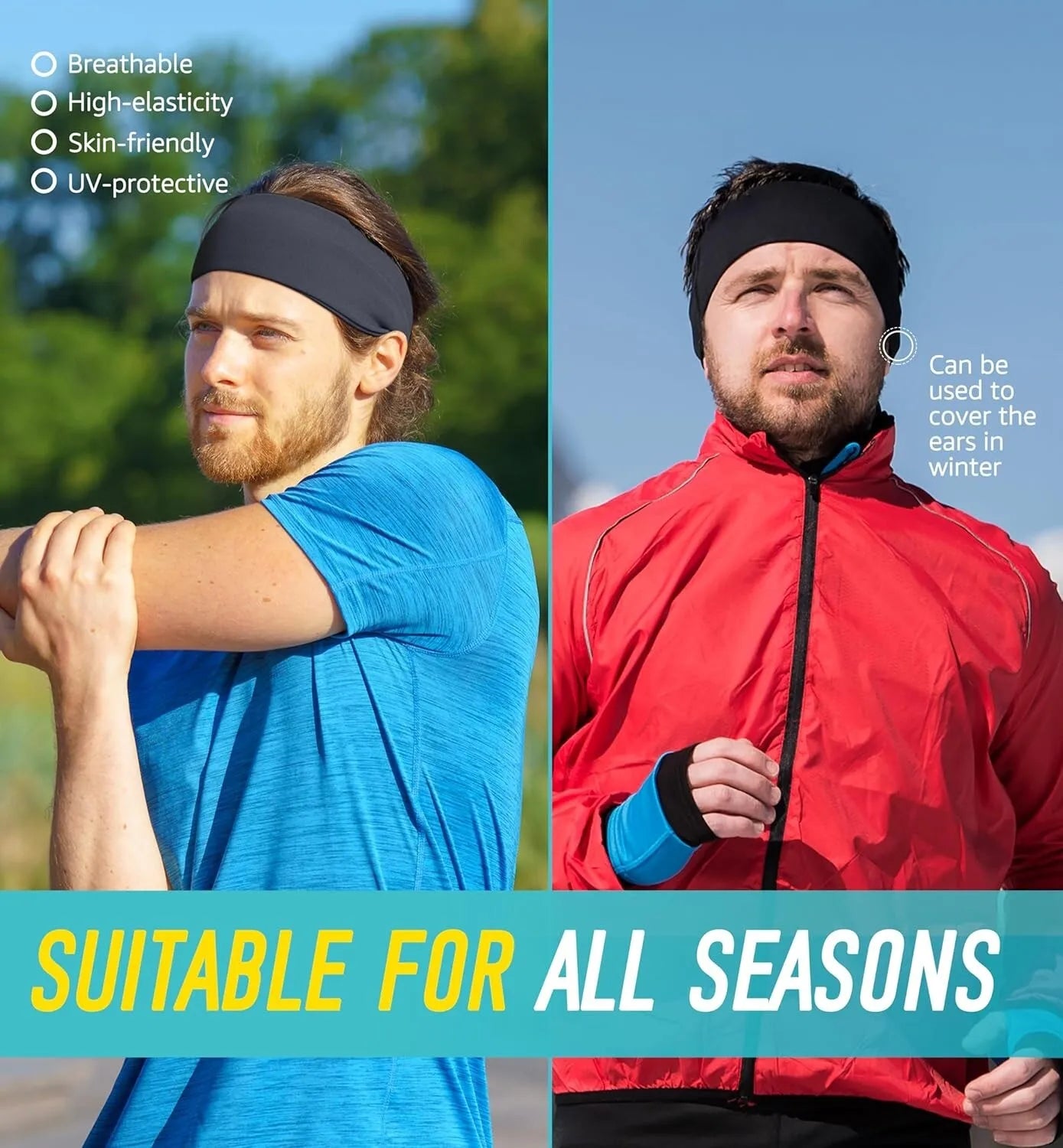 Moisture Wicking Running Headband Quick Dry Sweatband For Sports