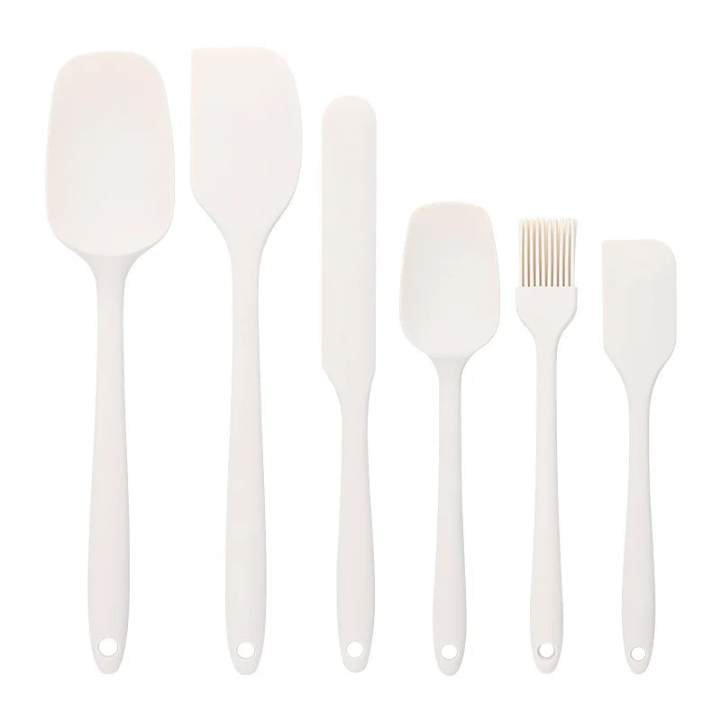 Six-Piece Silicone Kitchen Spatula and BBQ Brush Set