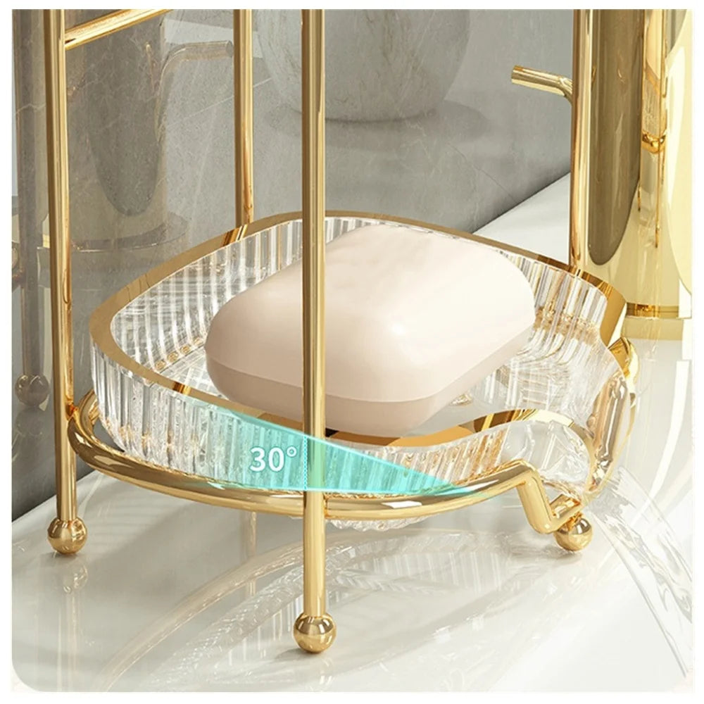 Lightweight Luxury Double Layer Soap Holder With Metal Bracket Bathroom
