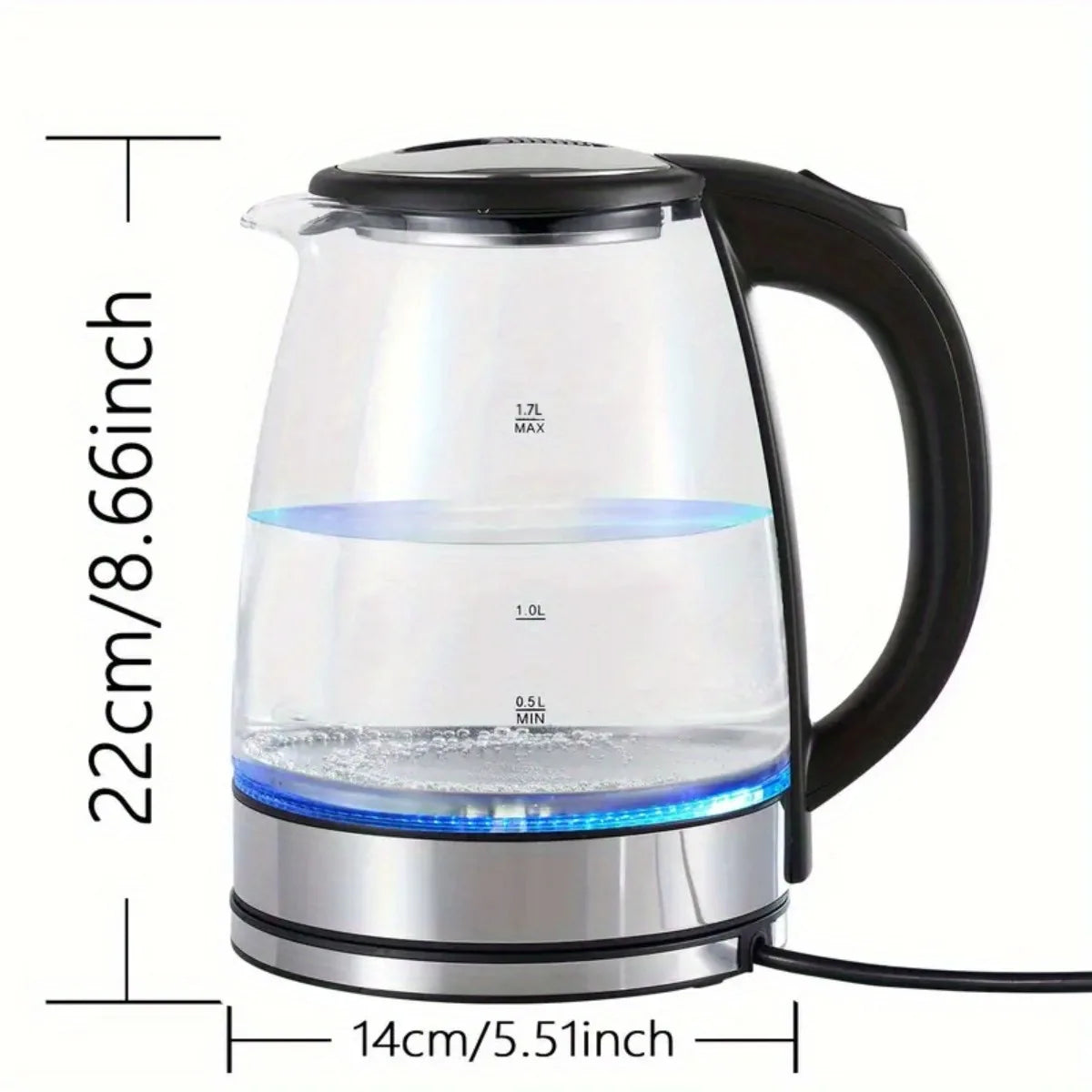 AEHOME Glass Electric Kettle 1000W Anti Dry Burn Tech
