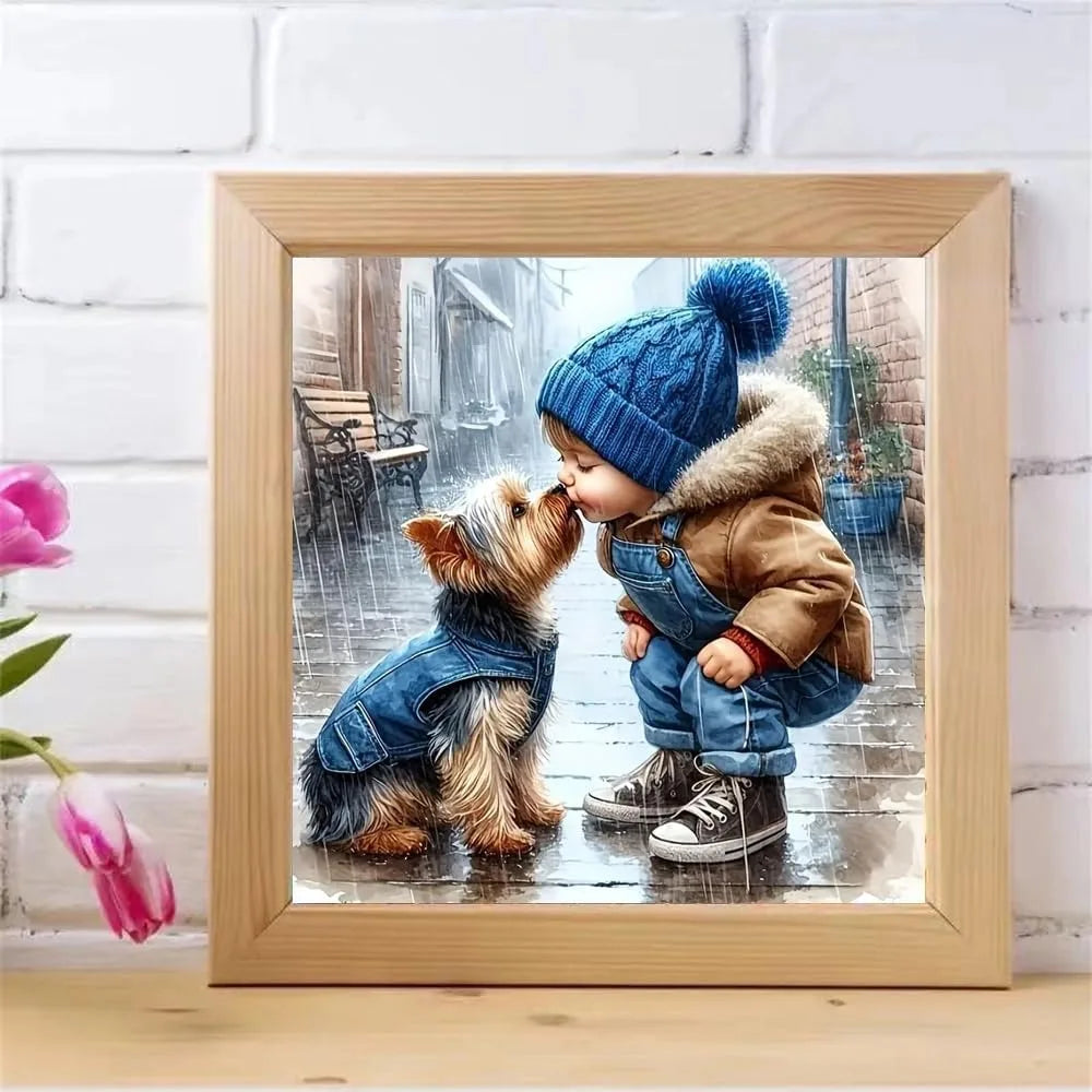 5D Diamond Painting Kits for Adults - Animal Dog, DIY Full Round Drill Gem Art, Home Wall Decor 11.8x11.8inch