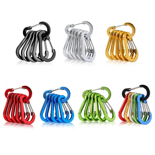 6 Pack Outdoor Carabiner Keychain Clips For Hiking And Backpacking