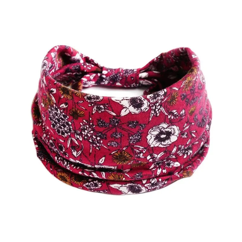 Bohemian Yoga Hairpie Sweat Absorbing Elastic Cotton Headband For Women