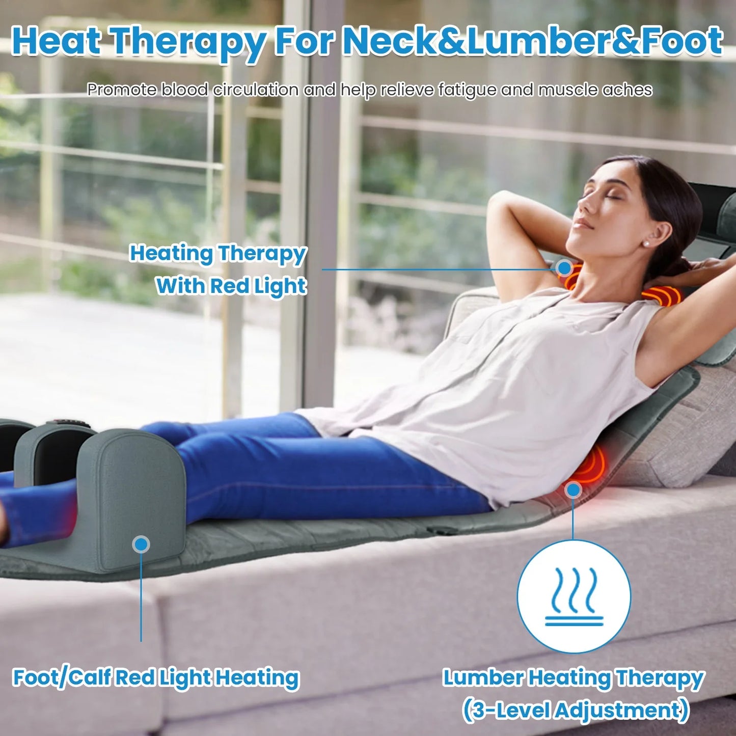 Electric Massage Mattress With Vibrating Heating Infrared Full Body Cushion