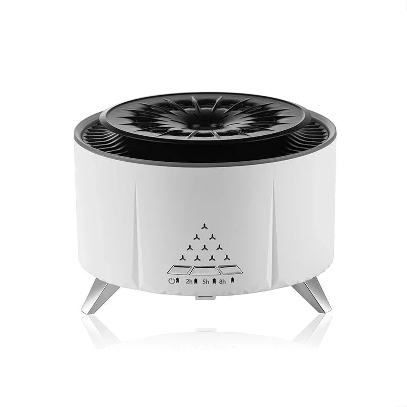 Flame Aroma Diffuser with White Noise Volcanic Lava Large Humidifier Jellyfish Mist Style Essential Oil Diffuser 3 Speed Modes