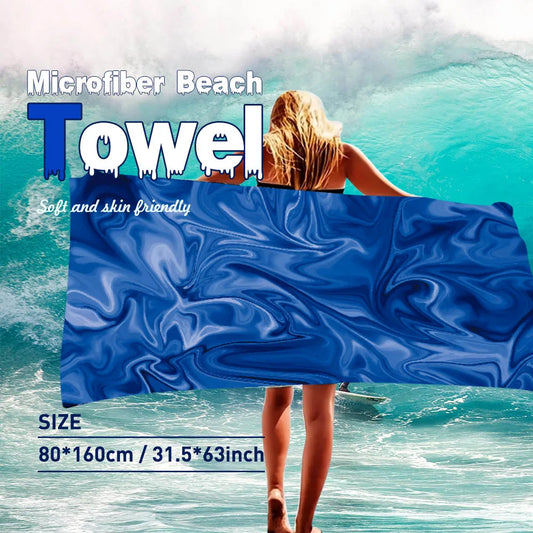 WAVEBOHA Microfiber Beach Towel Sandproof Quick Dry Lightweight Travel Outdoor