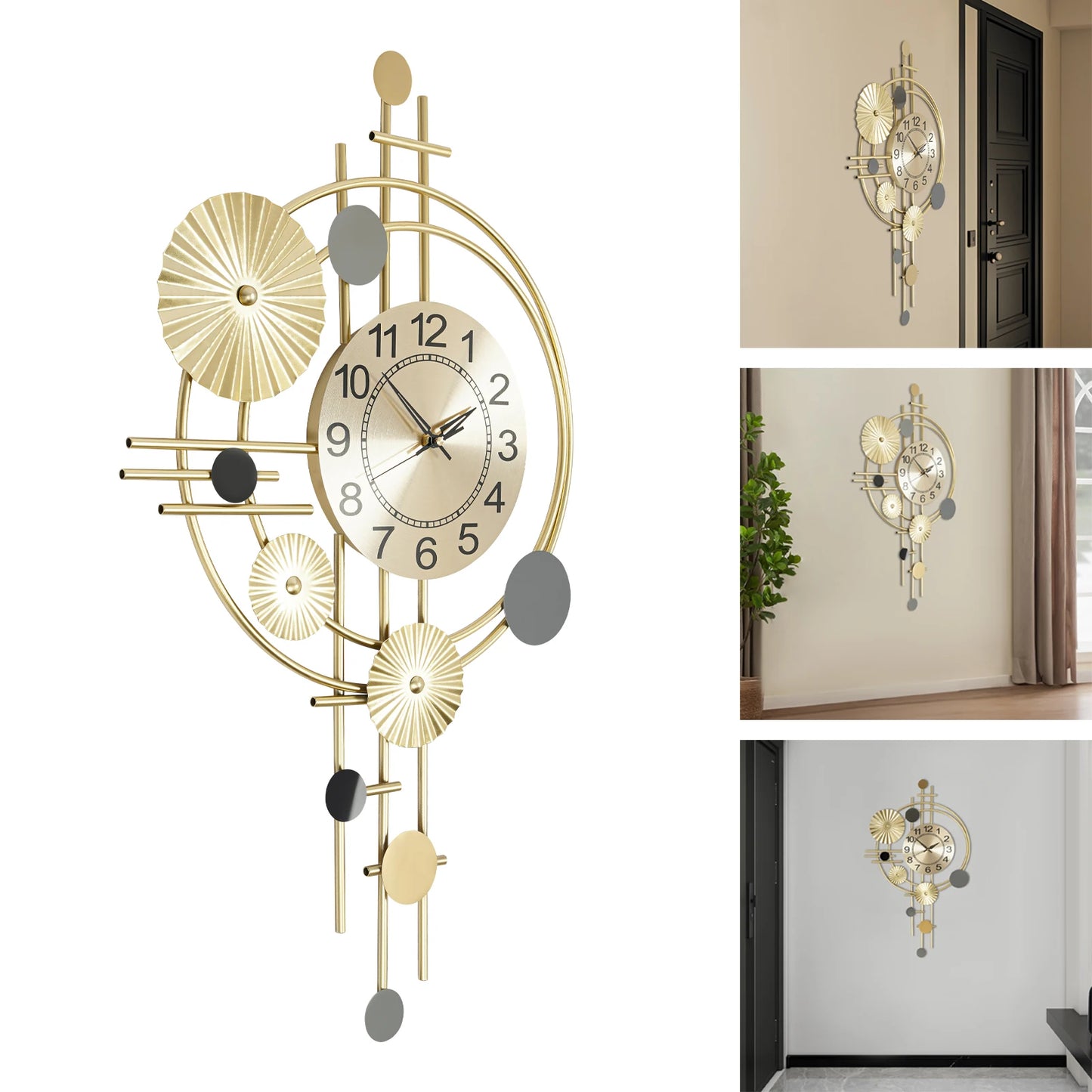 Decorative Wall Clock Silent Non Ticking For Living Room