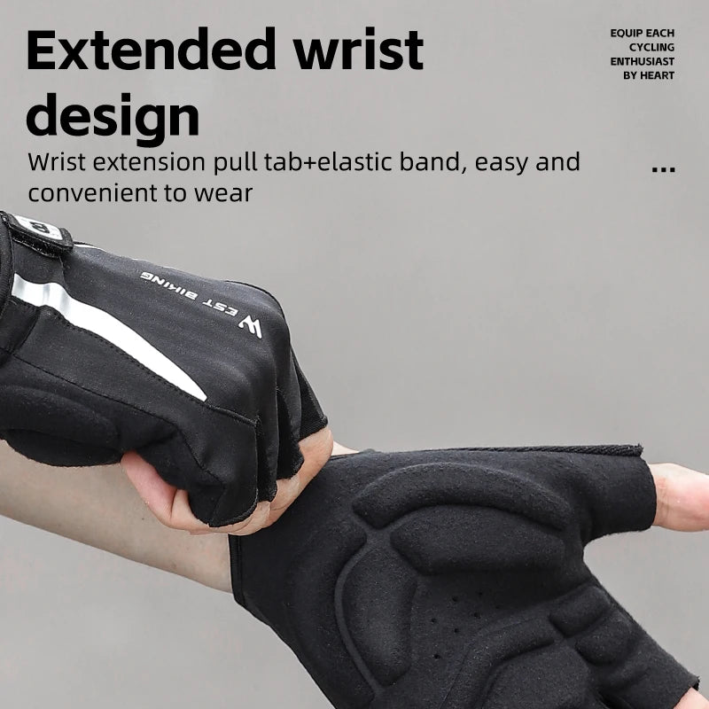 West Biking Summer Half Finger Bike Gloves Shockproof Palm Pad