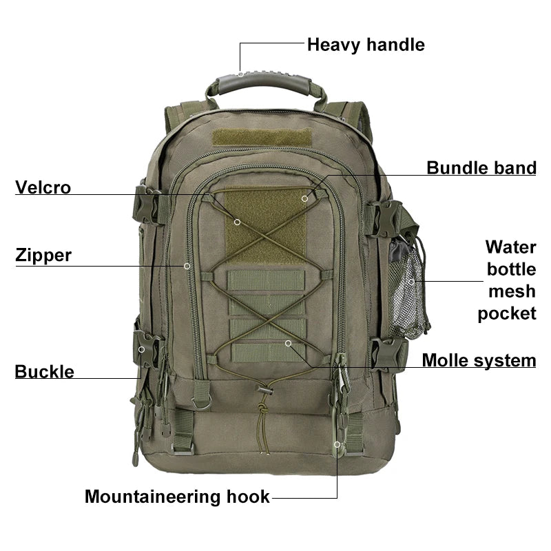 LQARMY Tactical Backpack Molle Army 3 Day Assault Pack