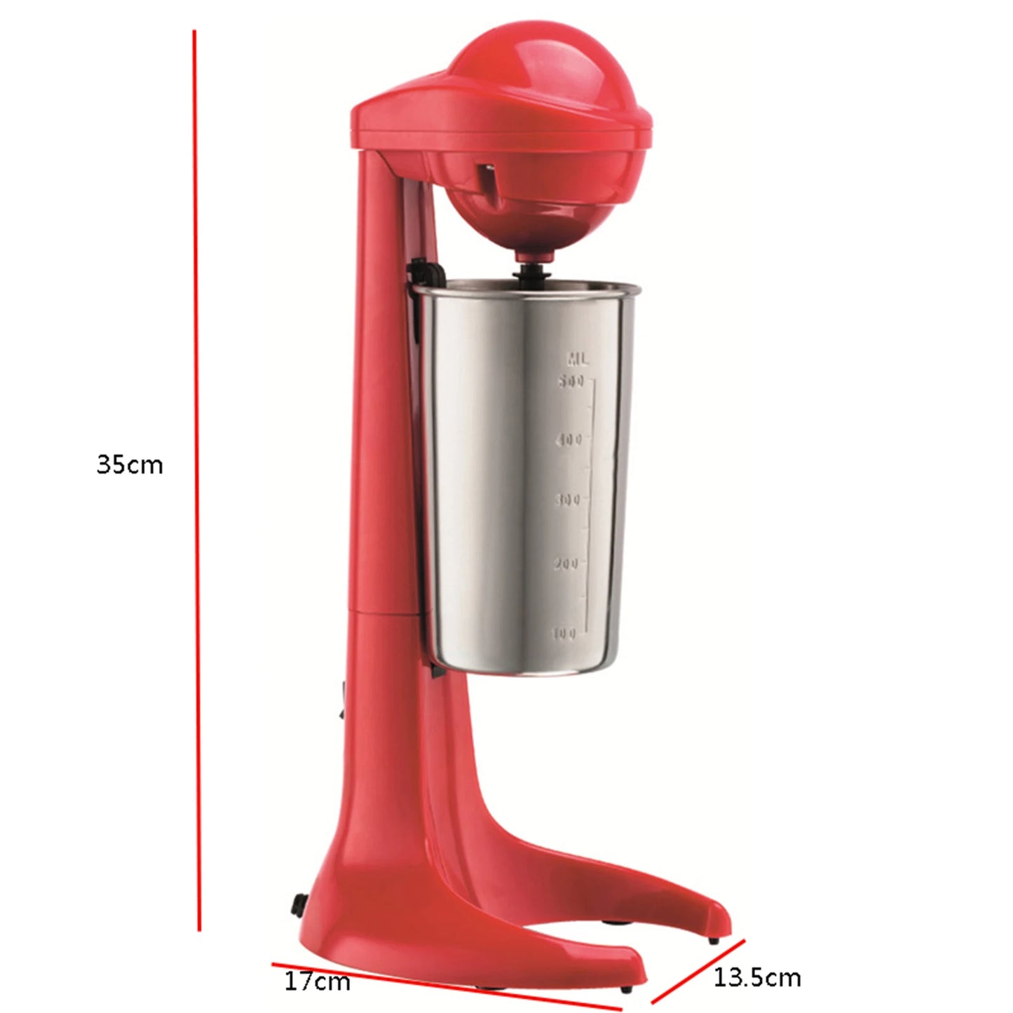 Red Milkshake Maker, 110V, 23000rpm, 100W Blender with 16.91oz Cup for Shakes Smoothies Latte Cocktails