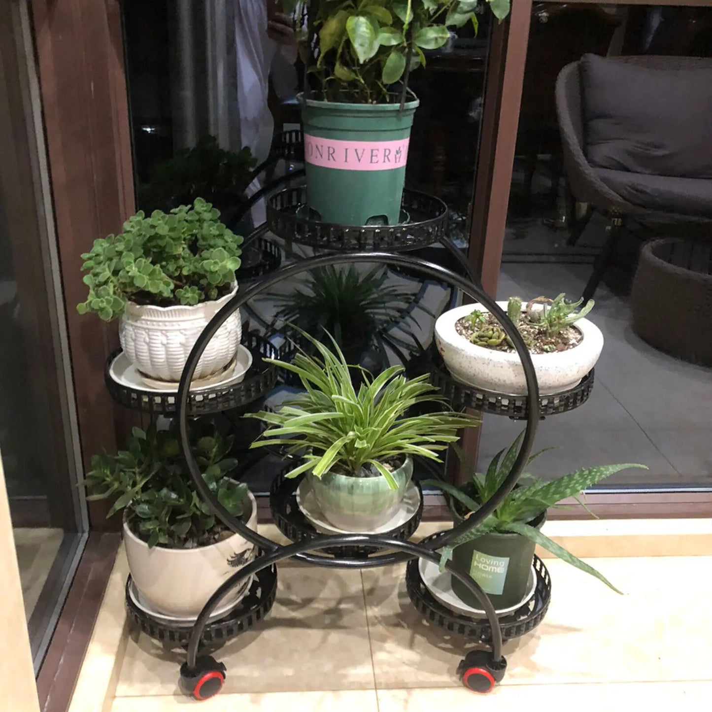 Bymaocar 6 Tier Metal Plant Stand Pot Rack Indoor Outdoor