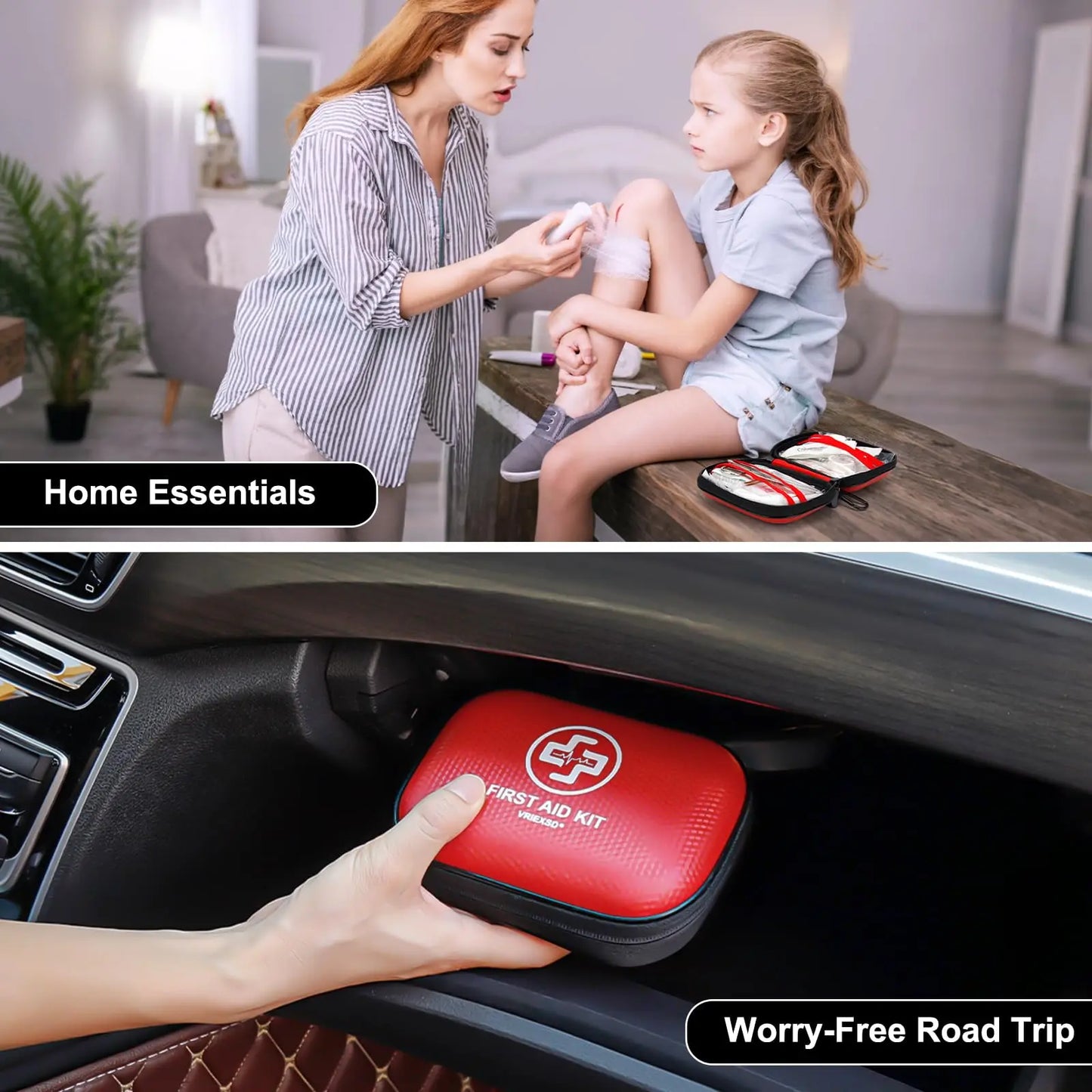 150-Piece Mini First Aid Kit Waterproof Hard Shell Home Car
