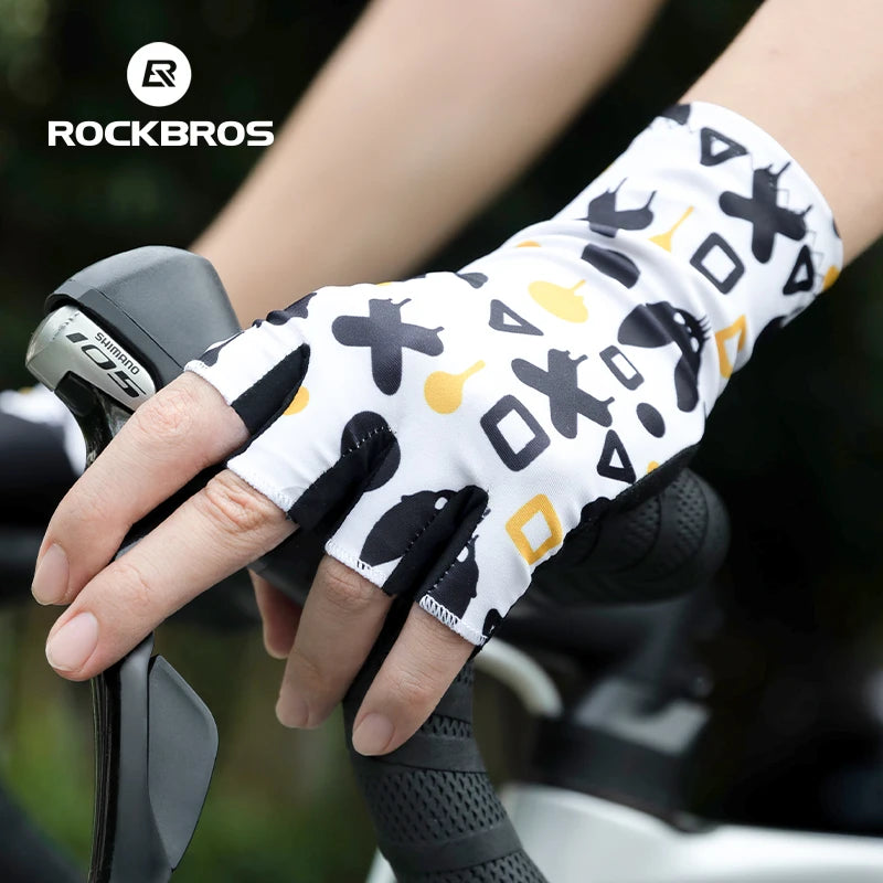 Rockbros Bicycle Half Finger Gloves Summer Breathable MTB Road Cycling