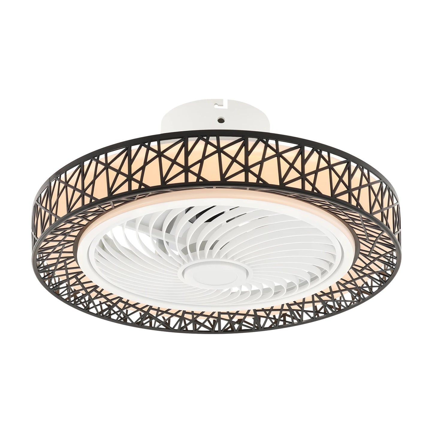 Bird's Nest Ceiling Fan Light 48W LED 3 Color Temperature 6 Wind Speed 1/2/4/8H Timer Pure Copper Motor Reversible Fan Remote Control Fan Lamp For Bedroom Living Room