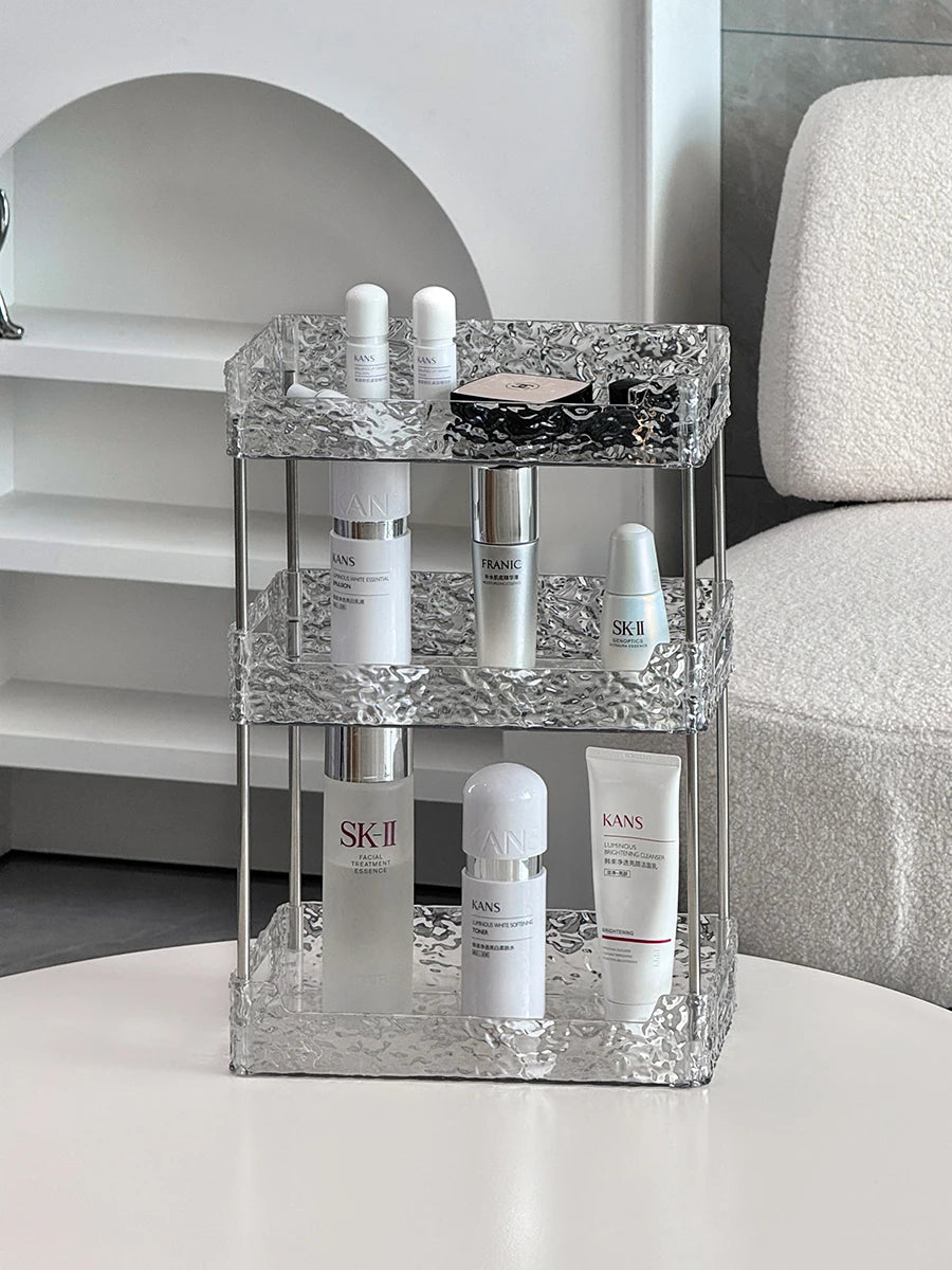 Transparent Acrylic Shower Organizer Three-Tier Shelves