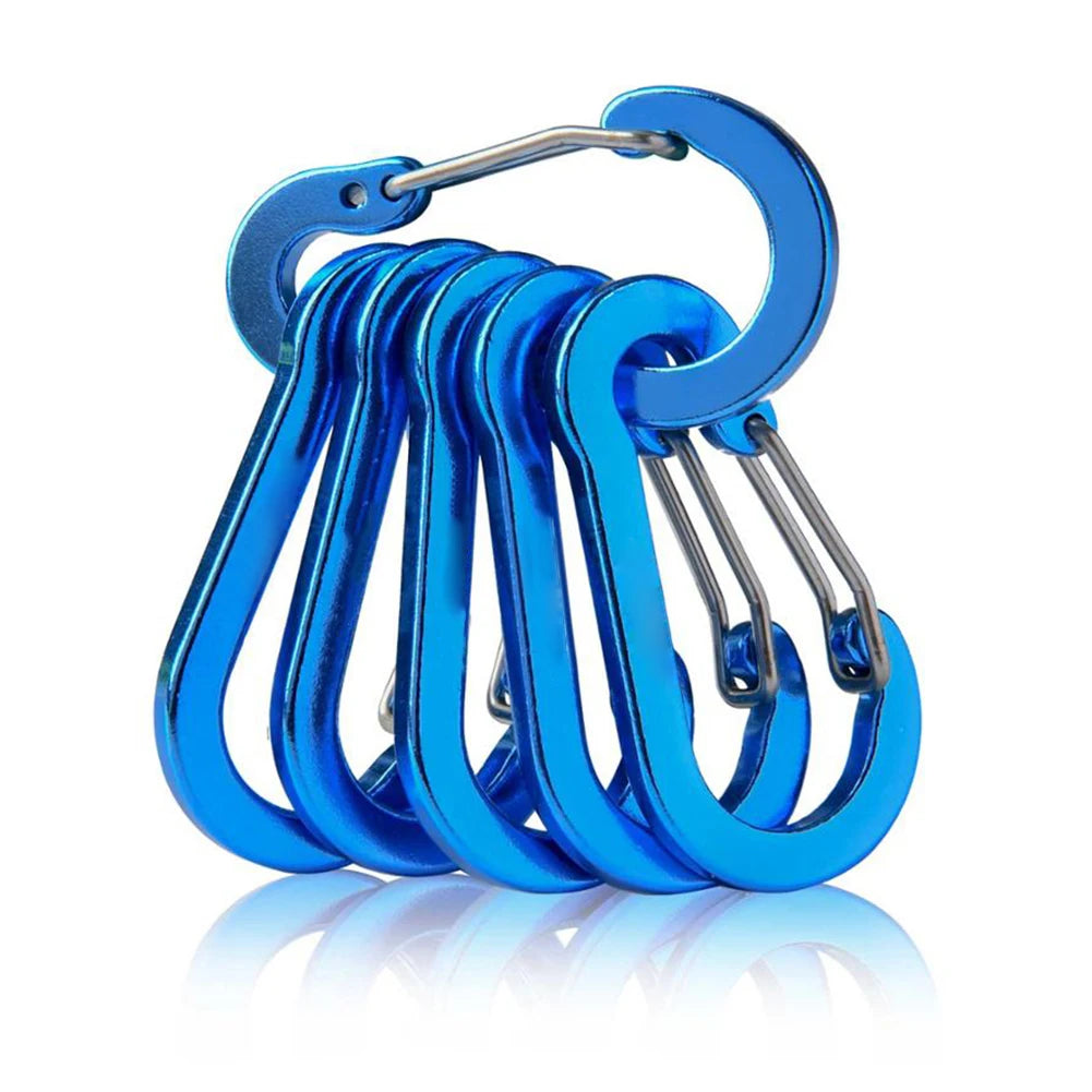 6 Pack Outdoor Carabiner Keychain Clips For Hiking And Backpacking