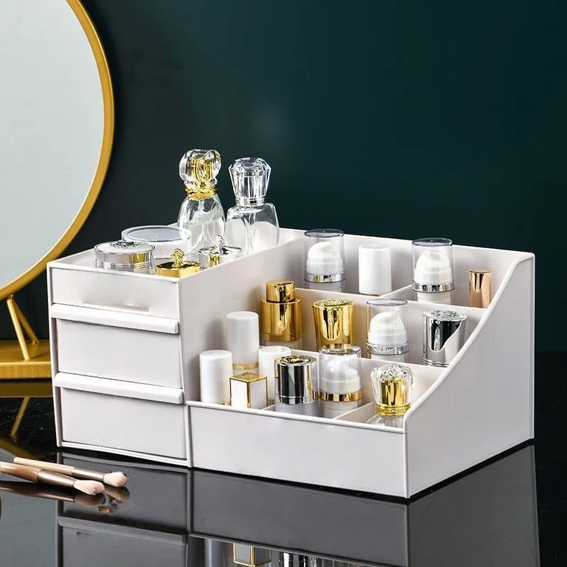 Double Drawer Cosmetic Storage Box Beauty Organizer For Vanity