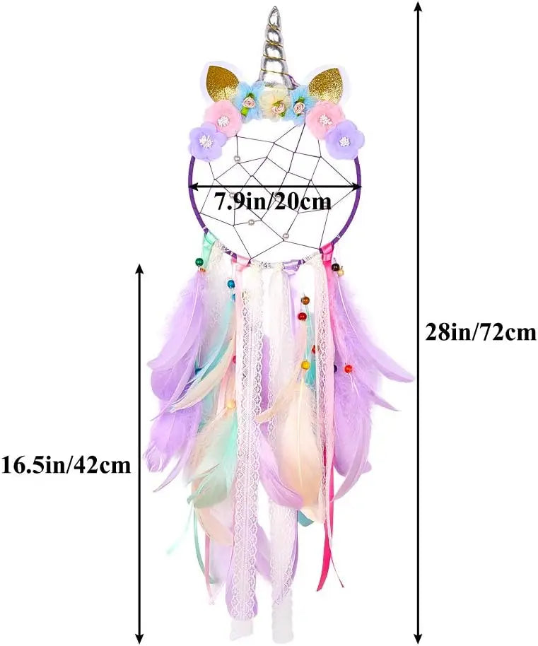 Unicorn Dream Catcher Wall Hanging For Girls Bedroom Nursery Decor